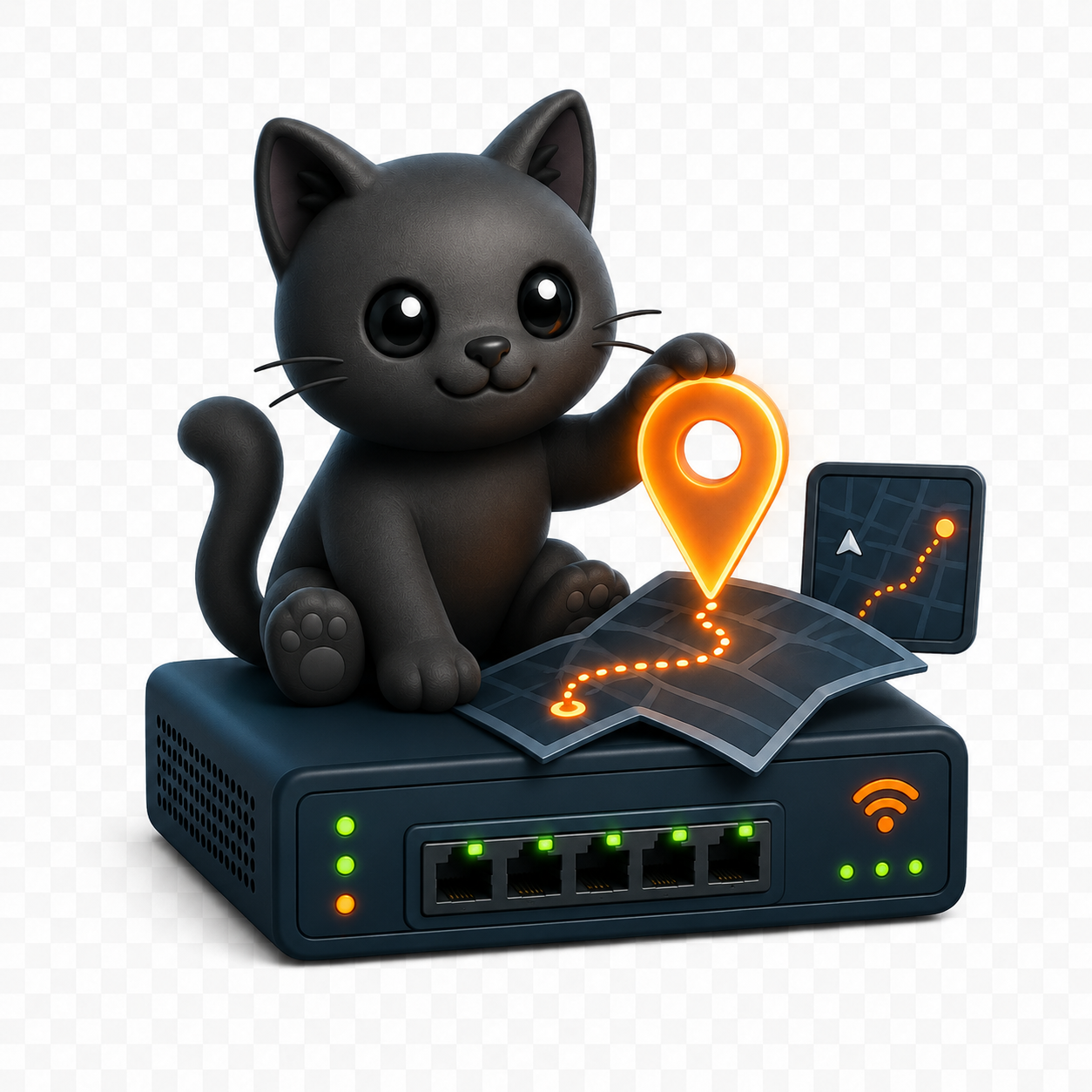 Gatito explorador para mapas